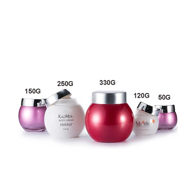 
cosmetic pot cosmetique vide pour 50 ml 150 ml 200ml 300 ml round cream jar with aluminum cap 
