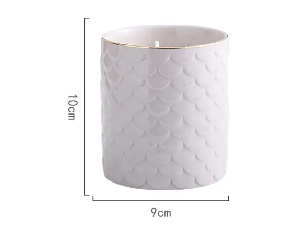 White Candle Vessels Candle Container holder Matt Ceramic Candle Cup Jar  for home decor