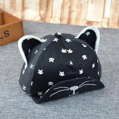 0-5 Years Old Hot selling Printed Cat Ear Cute Stylish Kids Baseball Cap Hats
