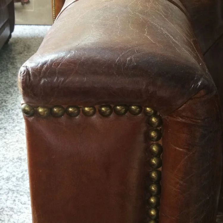 loft industrial furniture sectional leather sofa sets design Aluminium patchwork back luxury classic leather office sofa