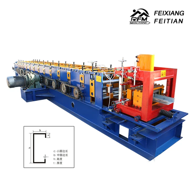 Steel C U Z Purlin Roll Forming Machine the Frame of a Building Cold Forming Machine