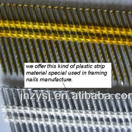 Special modified PP compound plastic granules for plastic strip framing nails
