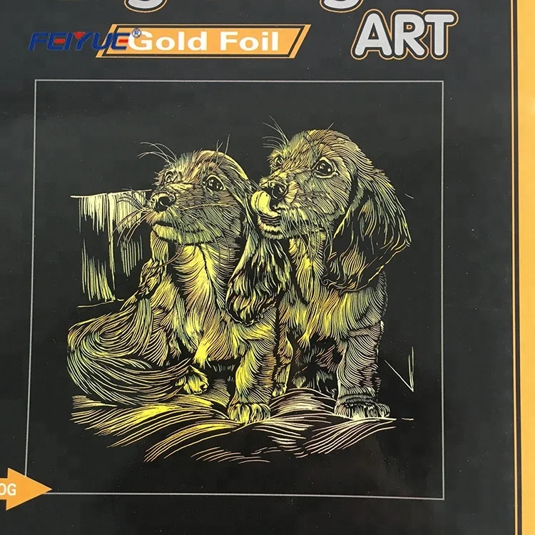 Пользовательский логотип мультяшный дизайн волшебная раскраска Гравировка Искусство Радуга царапины художественная бумага