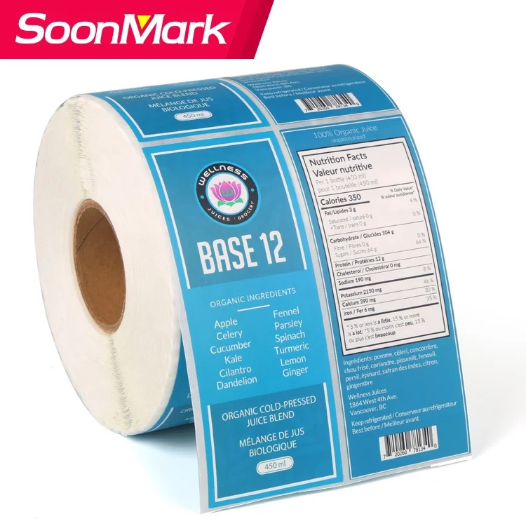 Custom Waterproof Plastic Food Vegetable Labels, Die Cut Logo Fruit Sticker Printing