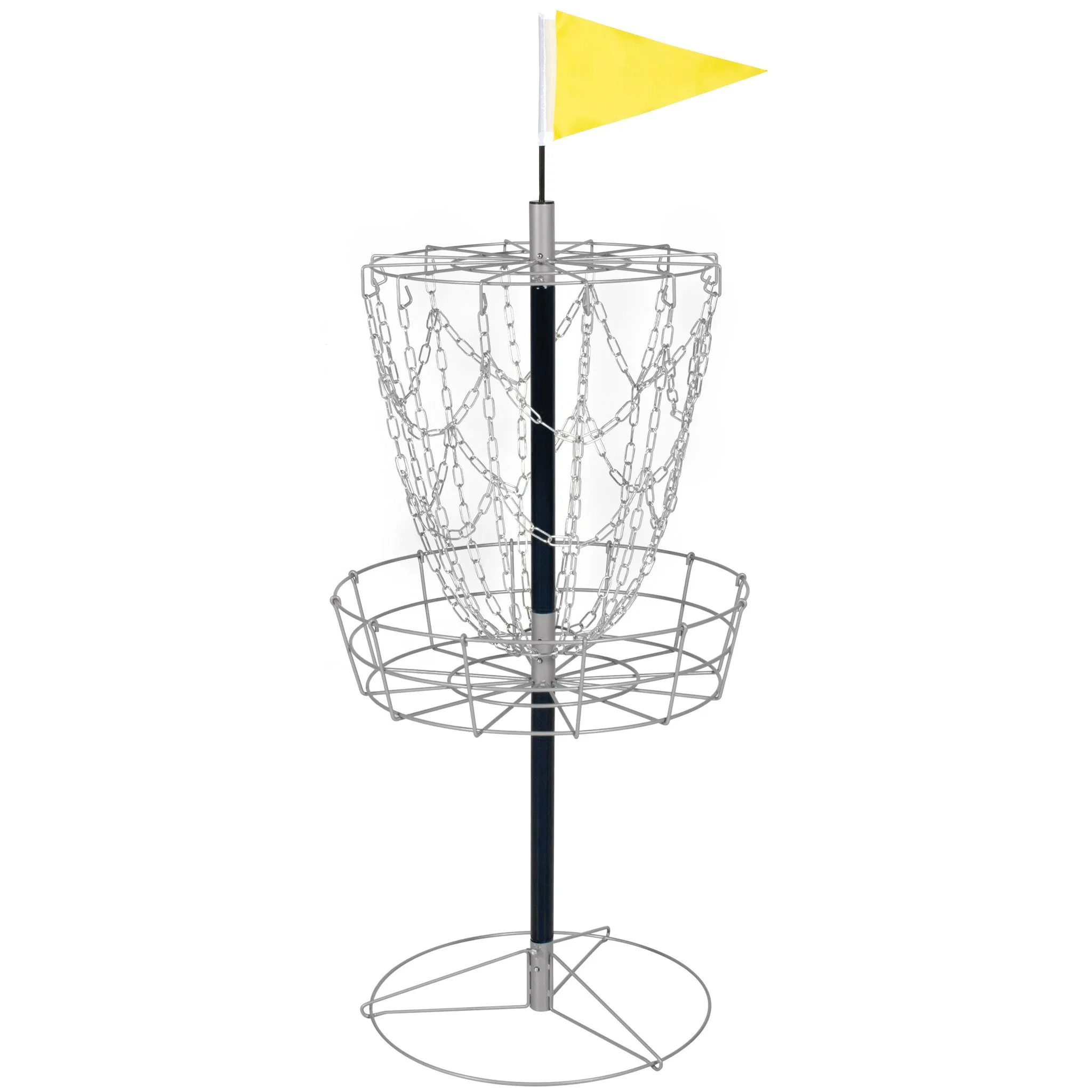Cross chain design disc golf basket