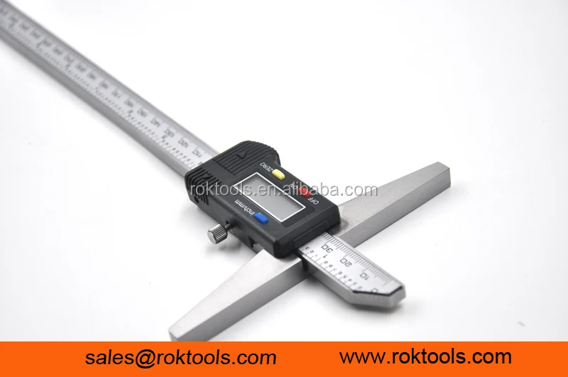 ROKTOOLS 0-600 mm Electronic Digital Depth Vernier Gauge Caliper With Thick Beam