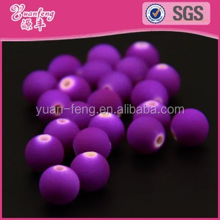 Best price mix color loose acrylic neon round ball matte beads wholesale