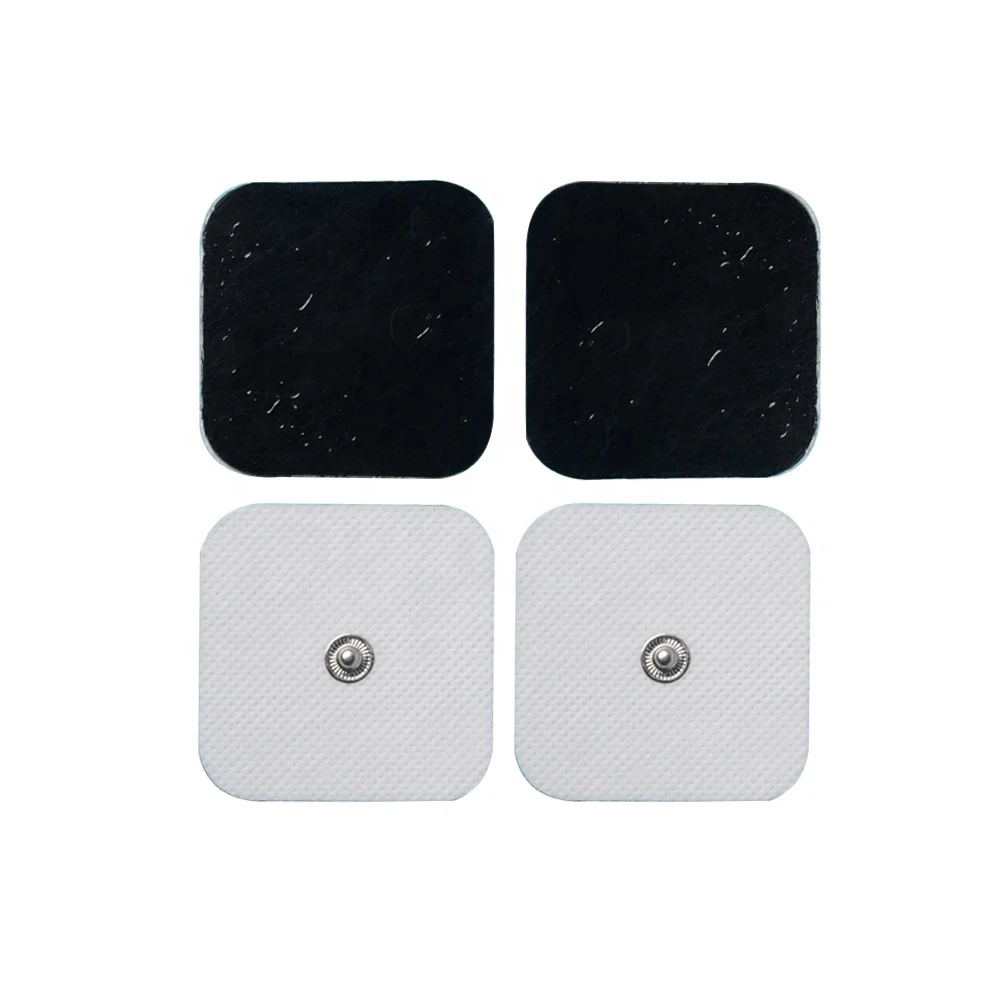 CE approved TENS snap electrode pad with carbon bearing pad for stimulate muscle adhesive electrode pads