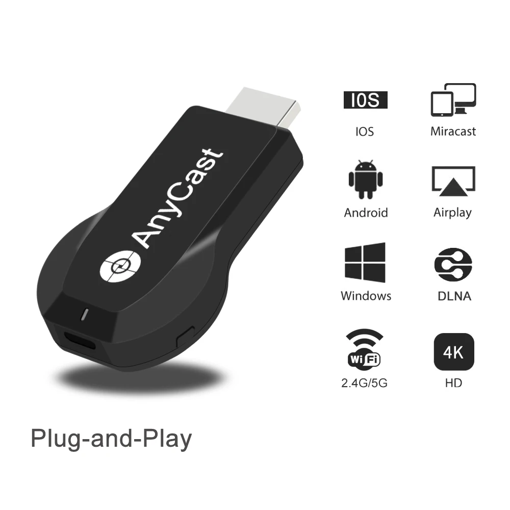 
M100-5 Wifi Display Dongle Airplay Miracast Ezcast Dongle ezmirror DLAN 4K for iphone samsung mobile phone 
