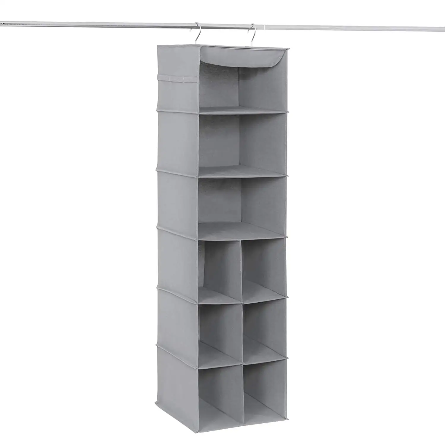 Home Organizer Fabric Material Polyester 6 shelf hanging cloest organizer with 9 compartments