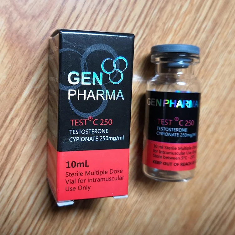 ZPT7-61 GEN PHARMA TEST C 250 красная цветная голограмма стероидная флакон упаковочная наклейка и коробка для флакона 10 мл