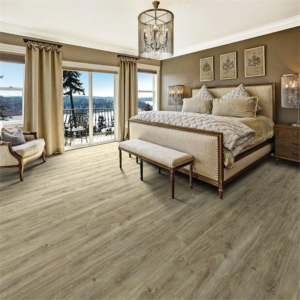 Click lock wood design pvc vinyl plank plastic laminated spc flooring tile