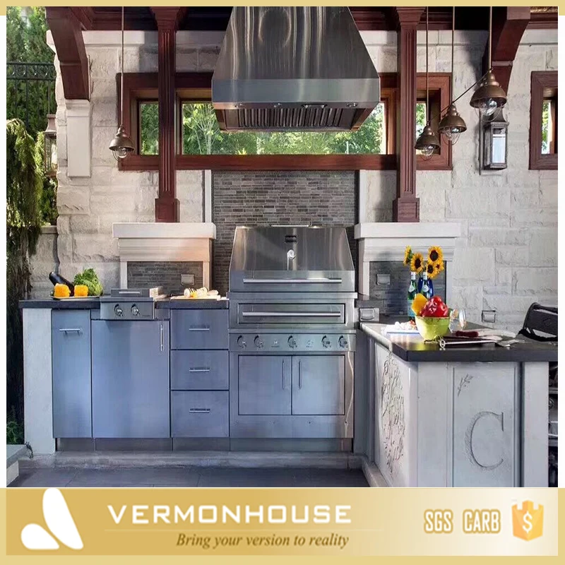 2021 Hangzhou Vermont Modern Design Stainless Steel Outdoor Kitchen Cabinet
