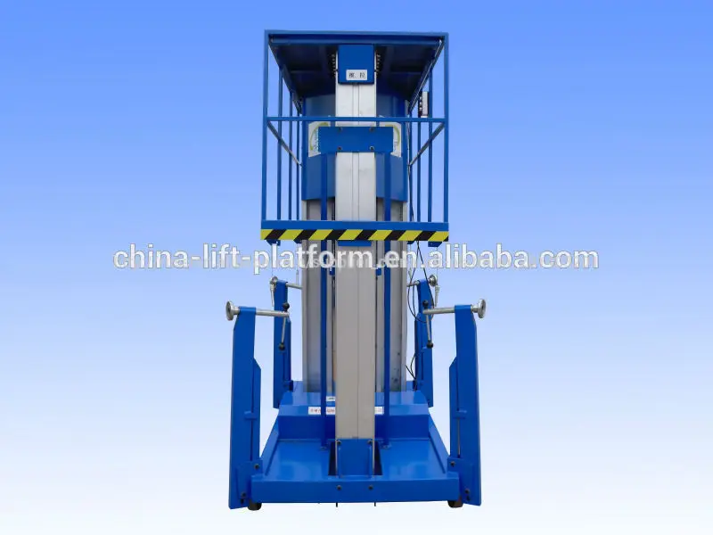 двойной мачты двинет вертикальных алюминиевых сплав платформа подъемника