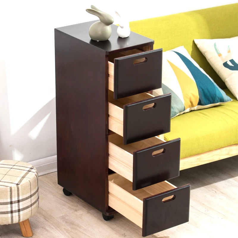 
Chinese style household wooden drawer cabinet furniture living room narrow size solid wood tall thin storage cabinets 
