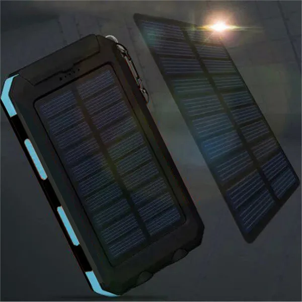 Портативный Power Bank Dual USB Power Bank 8000 мАч водонепроницаемый Power Bank bateria внешняя портативная солнечная панель со светодиодной подсветкой