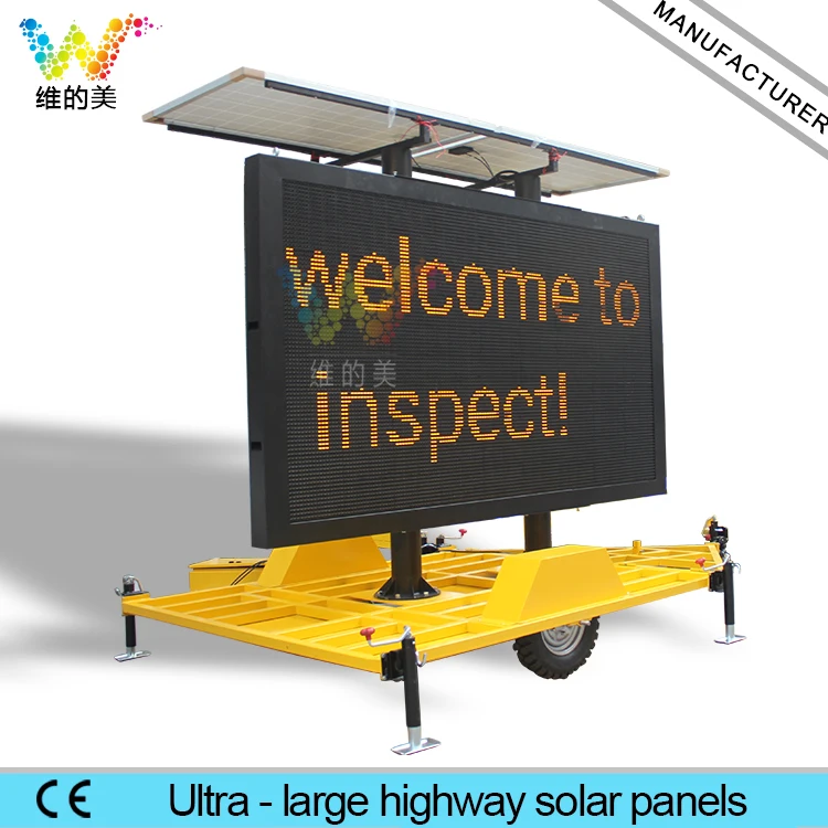 
Mobile Informative LED Solar Traffic Warning Signs Trailer Mounted led traffic display 