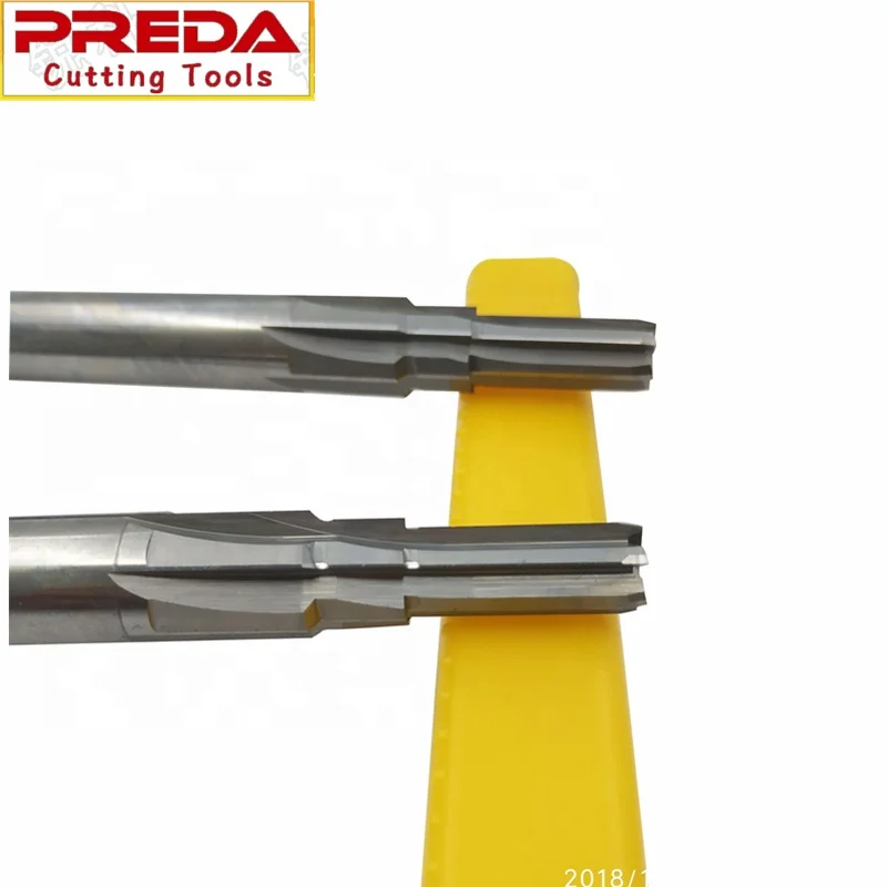 
Solid carbide customized special HRC45 uncoated chamber tools 6 flutes compound reamer 