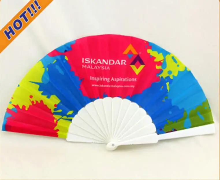 
Custom cheap advertising hand fan with custom heat transfer printed logo 