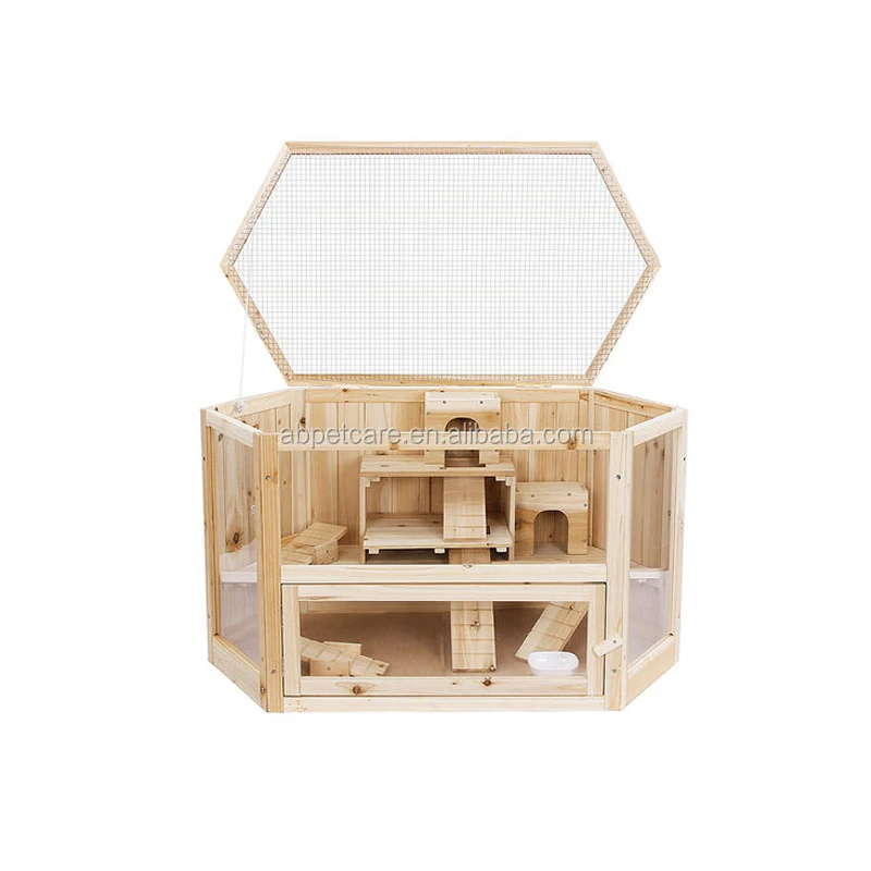 Large custom wooden hamster rodent cage mouse house