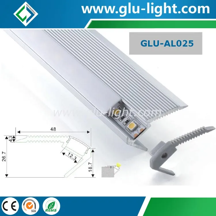 Aluminum LED Profile for stair stair alu LED Extrusion with led strip