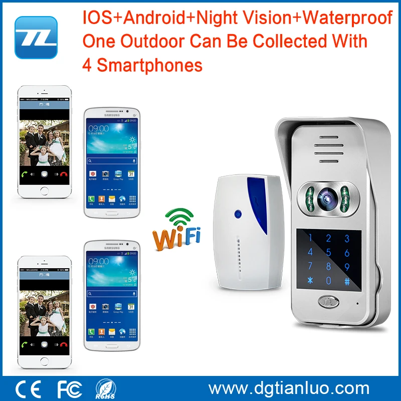 Alibaba горячие продажи IP Домофон Беспроводной Дверной Звонок Камера Беспроводной Дверной Звонок С Камерой TL-WF02