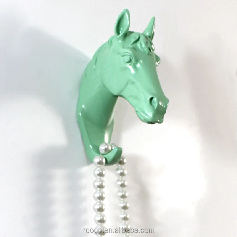 New style resin artificial horse head decorative bag holder hanging hooks for bags