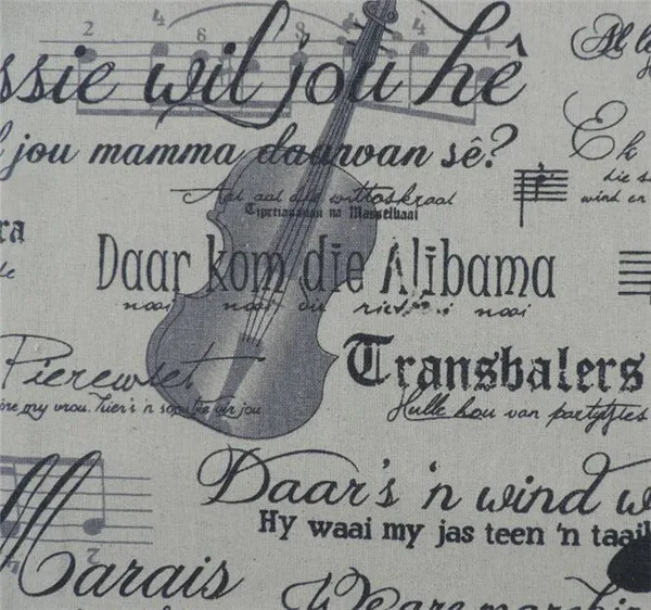 british wind english guitar printed linen fabric DIY handmade cloth for tablecloth/decorative cloth/sofa sets