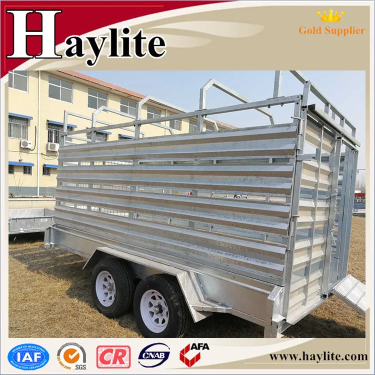 Tandem Axle Livestock Trailer Sheep Trailer with Cage Qingdao Supplier