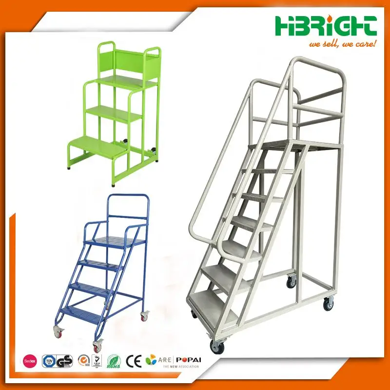 Warehouse Truck Moveable Stairs Rolling Ladders