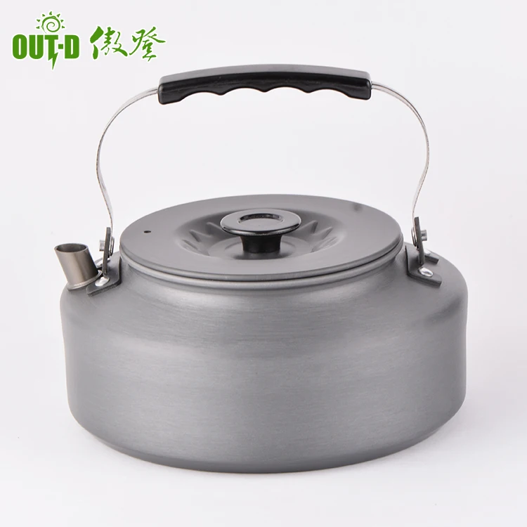 Simple style camping hard anodized 1.6L kettle with mesh bag