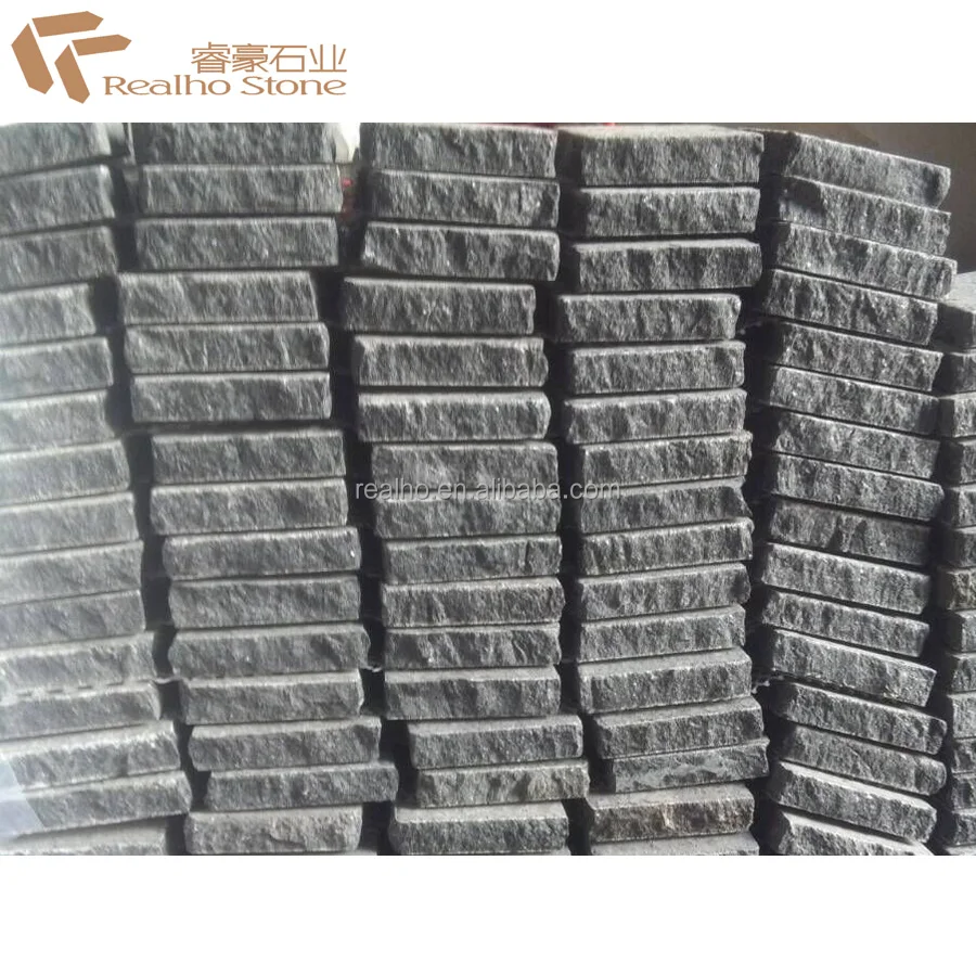 
Exfoliated G684 Raven Black Granite Cobblestone Mesh Paver for Driveway 