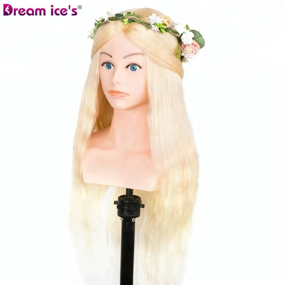 
beauty school 22inch 100human hair mannequin heads female natural hair training head 