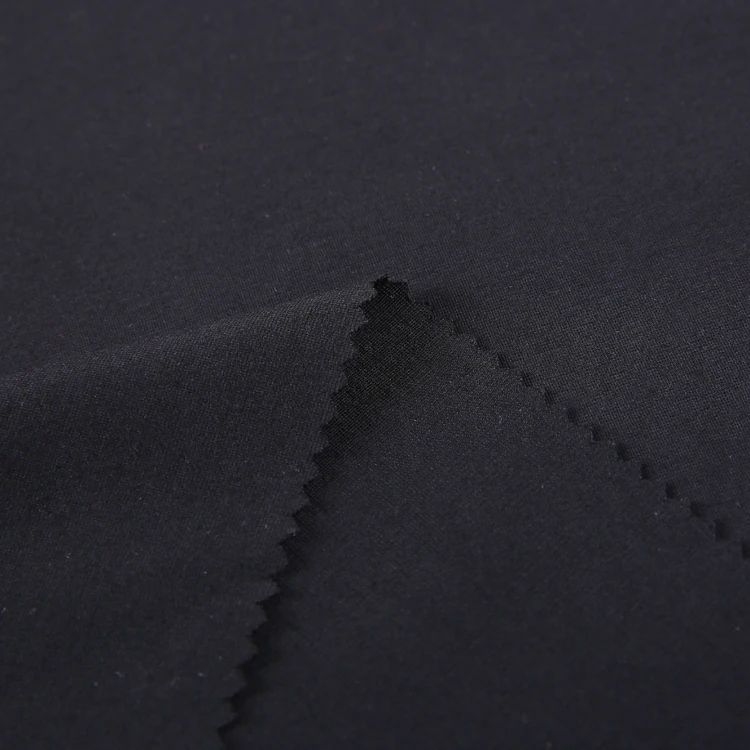 
Newest garment material textile black plain dyed tr punto nr roma fabric for pants 