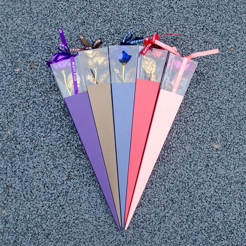 High Quality 24K  Gold Rose Flower Artificial Golden  Valentines Day gift