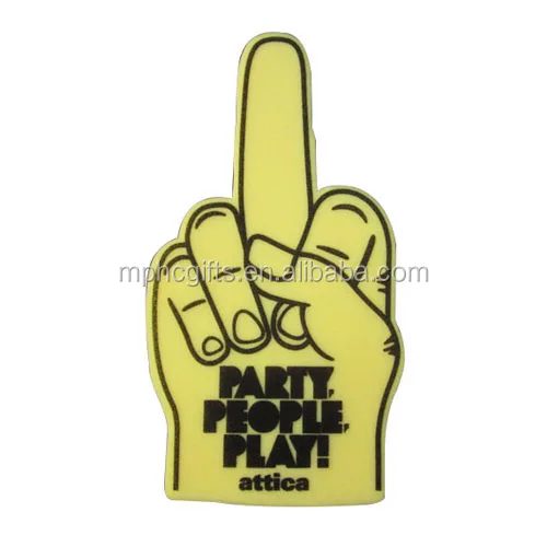 
Custom Sponge Foam Hand Cheering Mitt with Middle Finger 