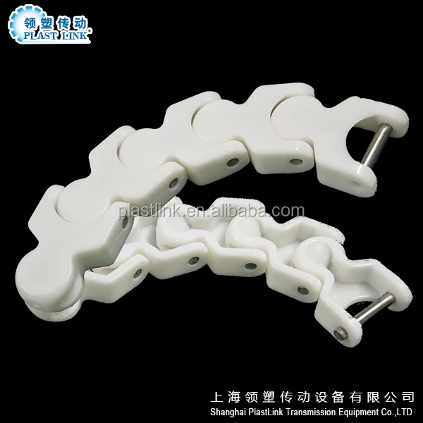 Plast Link 1080A sushi food assembly line 360 degree rotating plastic flex conveyor chain