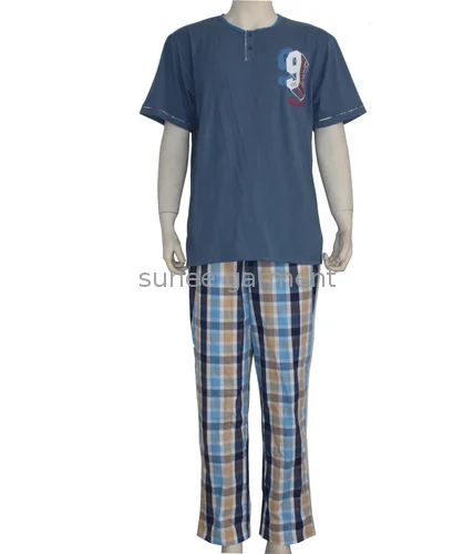 Custom grey summer mens pajamas