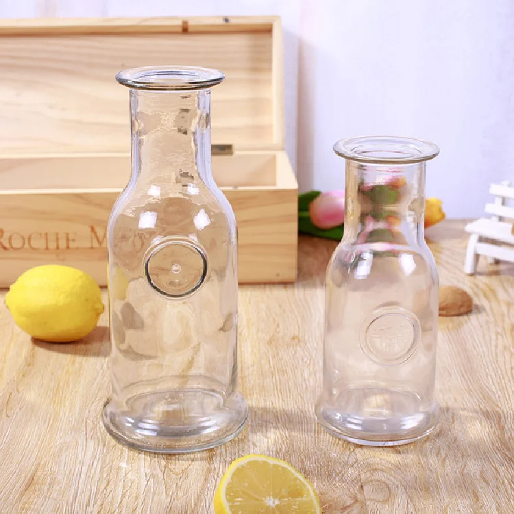 Empty Glass Drink Juice Bottle 350Ml 500Ml Beverage Drinking Water Bottles With Rope Gift Cups