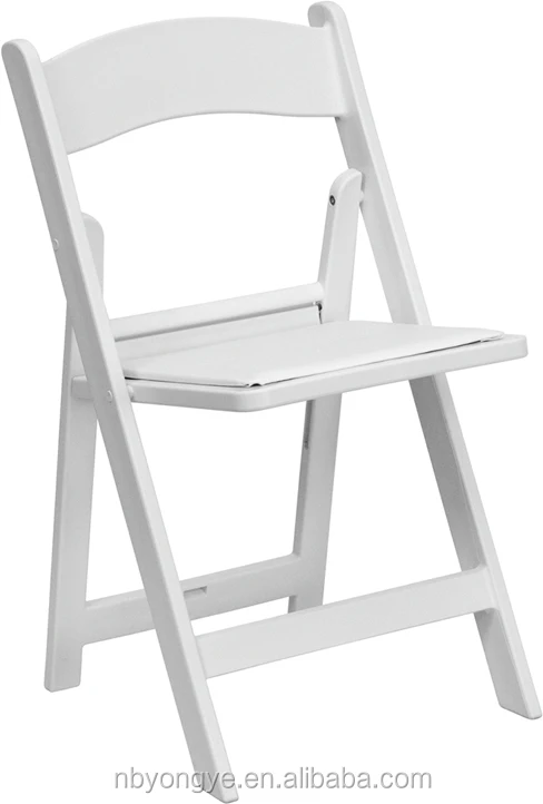 White resin folding chairs