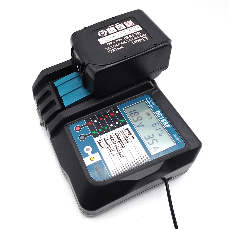 DC18RF 18V Li-ion replace Power Tools Battery Charger for Makitas 14v-18v Drill Charger with led screen and USB output