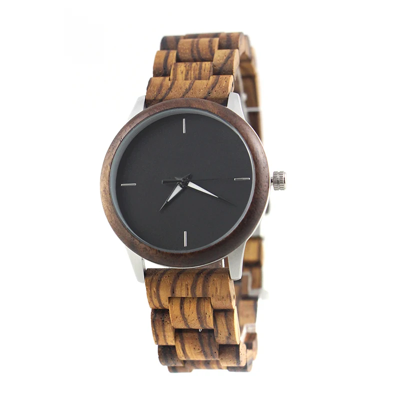 Alloy quality custom made stainless steel back male luxury brand fashion latest wood wrist watches for men and woman