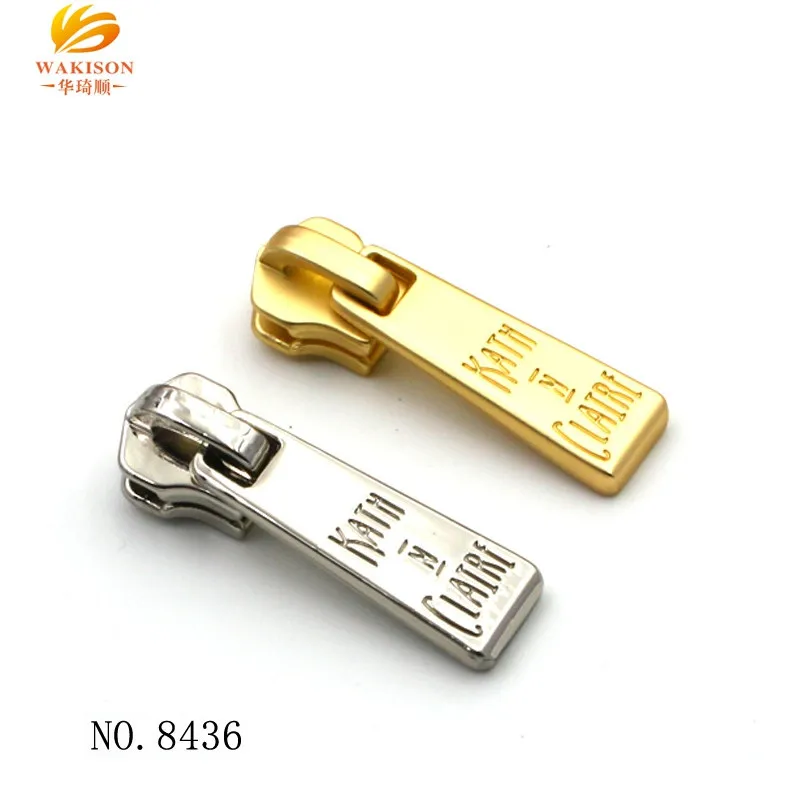 
High quality handbags custom accessories metal gold color zipper pull 