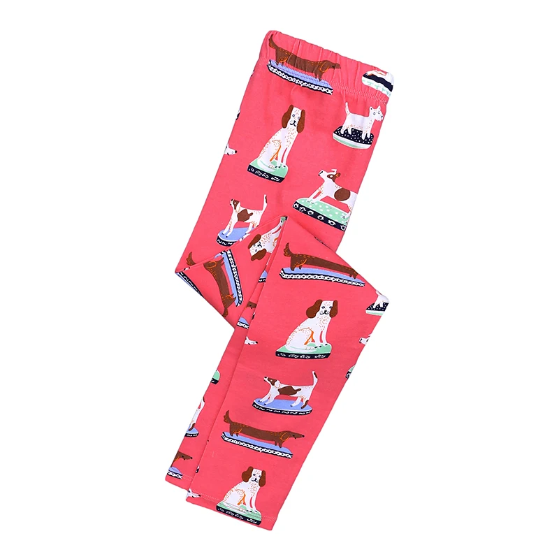 Wholesale custom children cartoon flower printed trousers elastic cotton kids leggings for girls