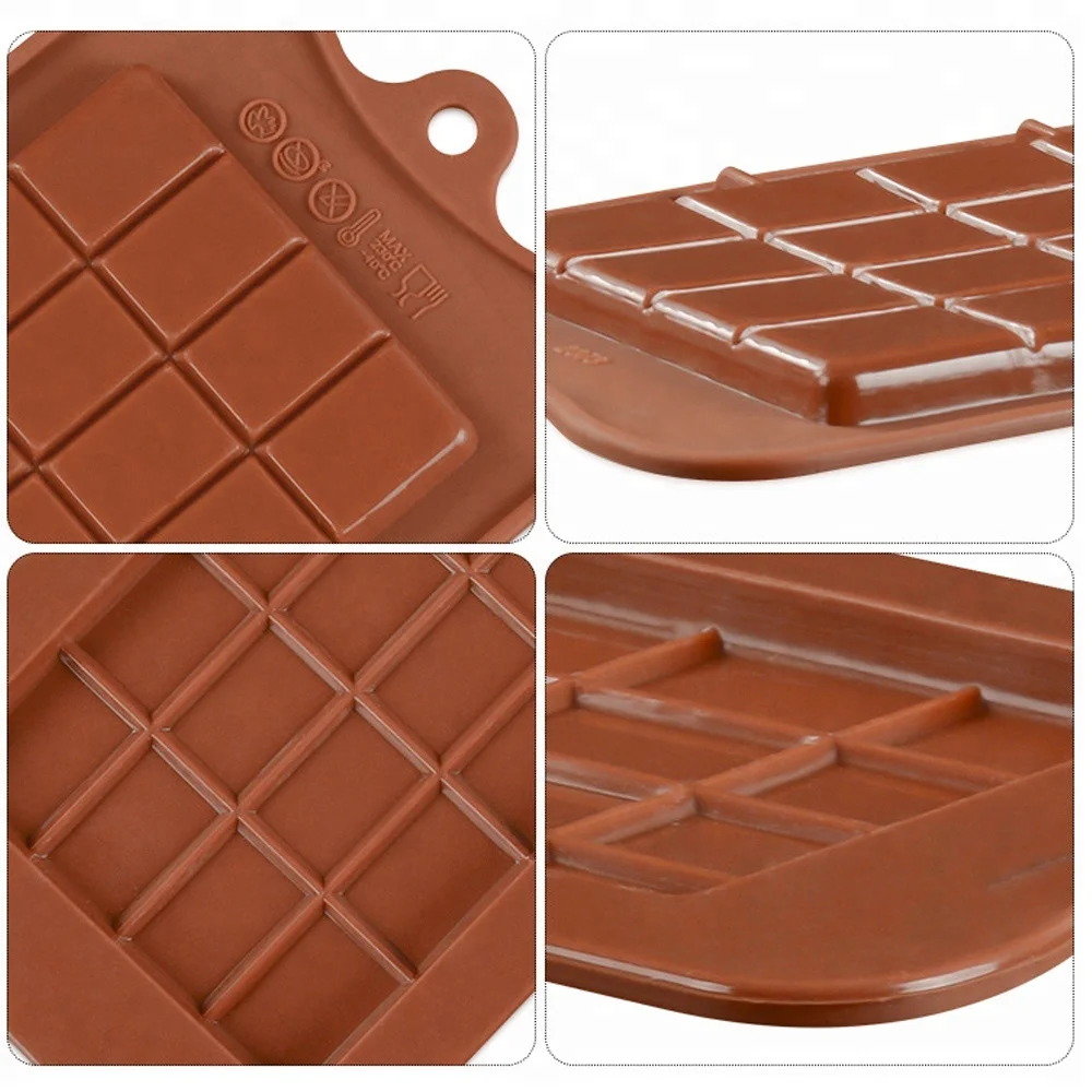 24 Grid Square Chocolate Mold Bar Block Ice Platinum Silicone Cake Candy Sugar-Bake Mould