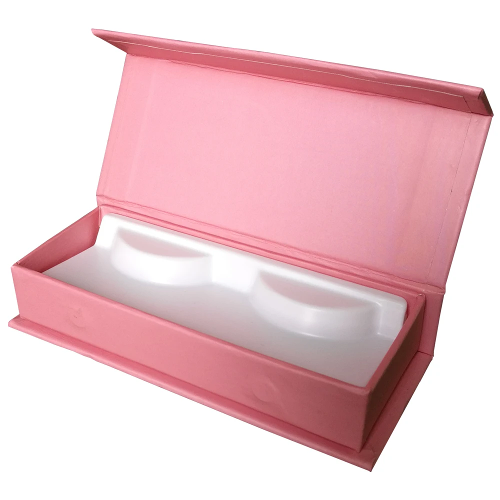 custom handmade hard eyelash box and cheap eyelash box packaging with white PVC tray for eyelash packaging