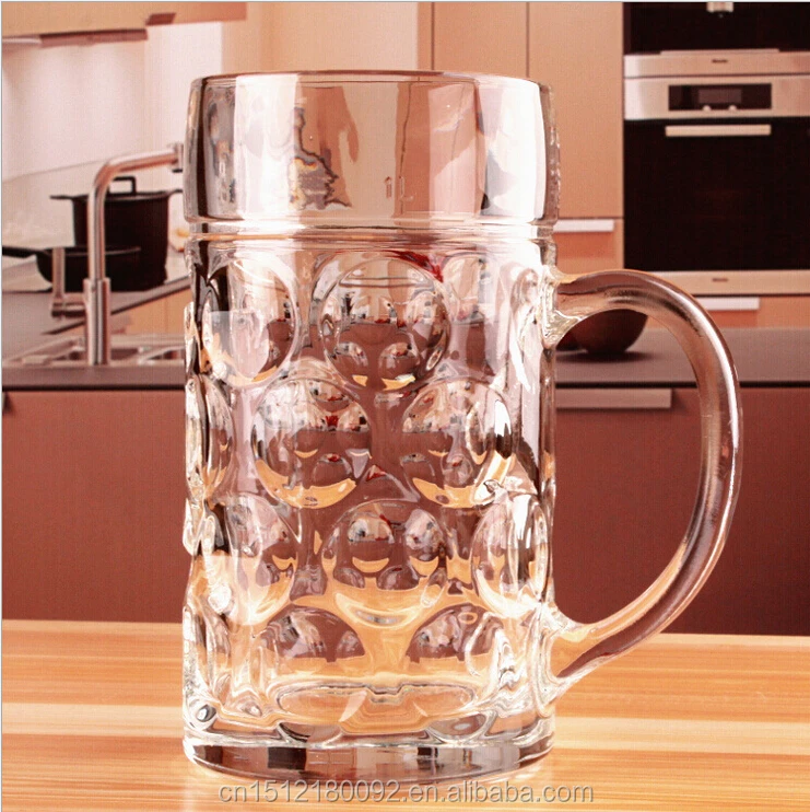ALiiSAR hot products wholesale cheap 1 litre beer glass mug with handle