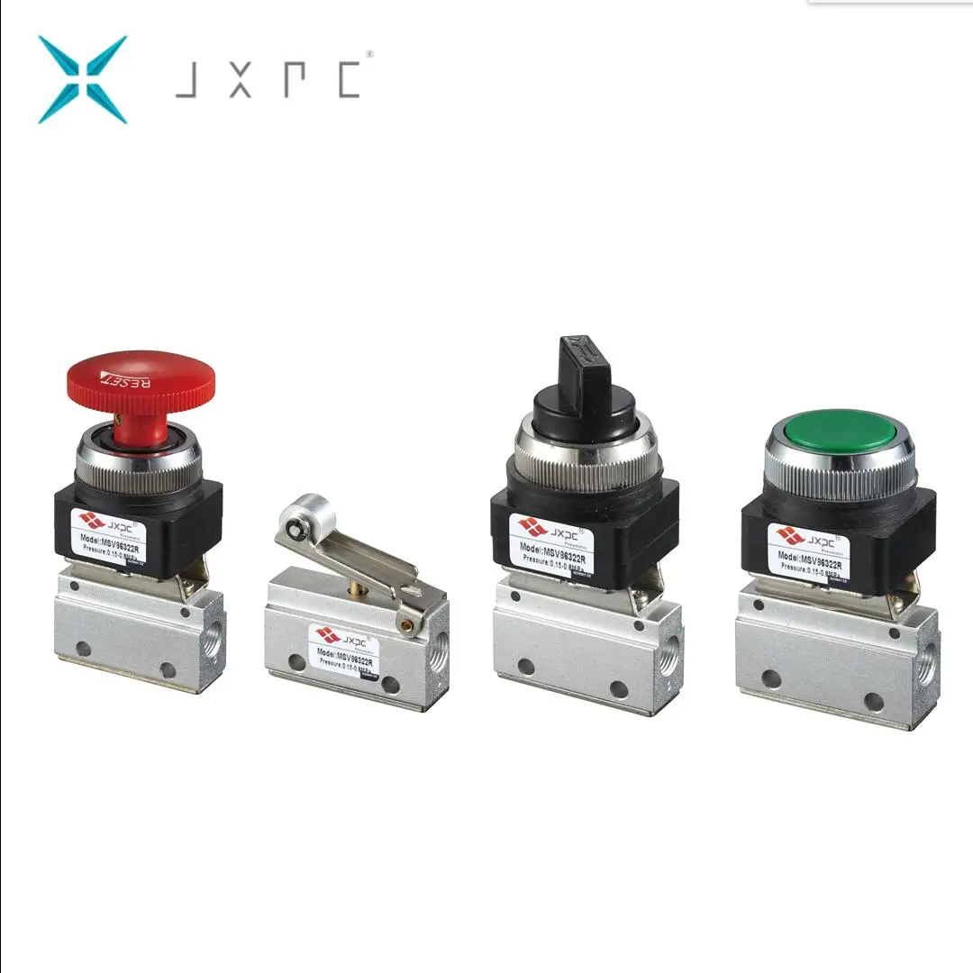 JXPC Brand 2-Way Mechanical Valve Button Push Pneumatic Stop Structure for General Applications