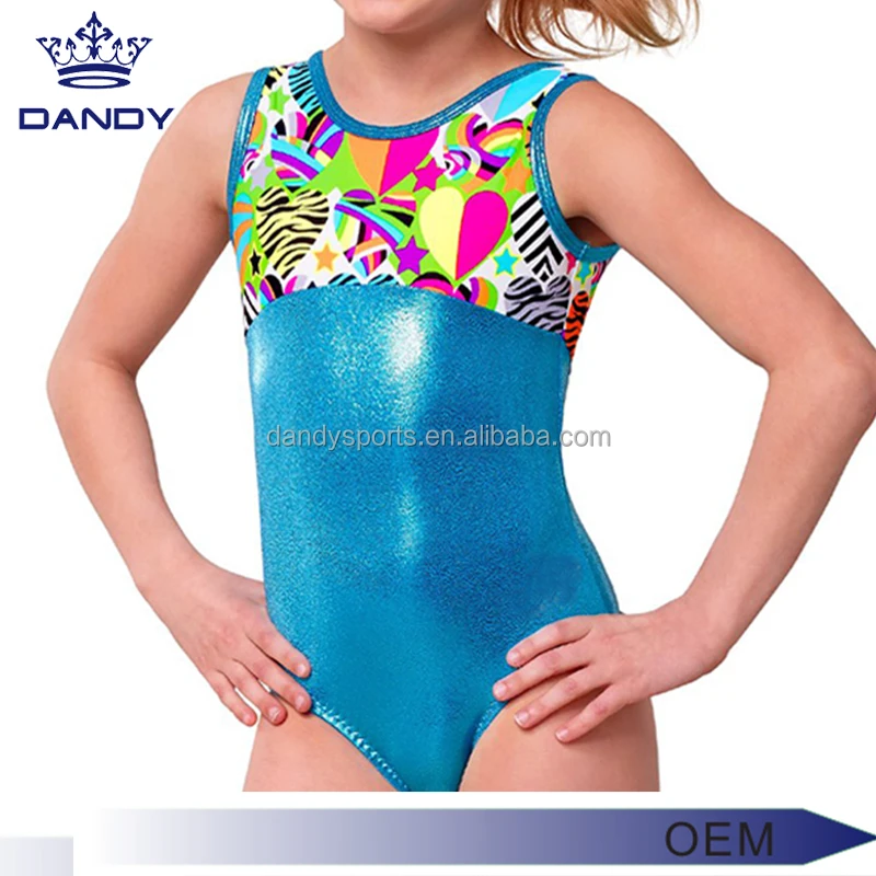 
Wholesale Cheap Children Professional Shiny Sleeveless Leotards Artistic Gymnastics  (60754522856)