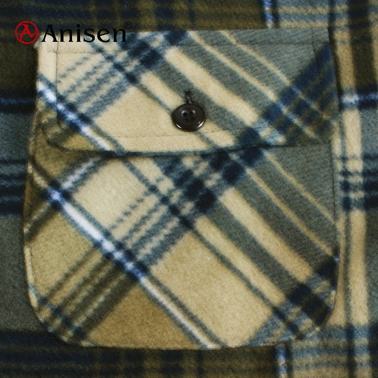 Bulk stocks fashion plaids fleece windbreaker jacket for man